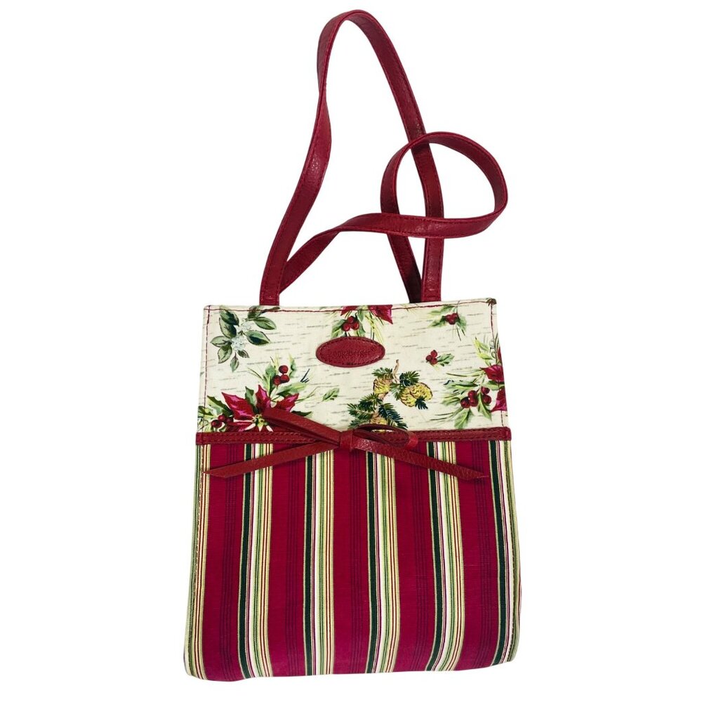 Longaberger Holiday Gift Bag Holiday Stripe Holiday Botanical #23540 Poinsettia